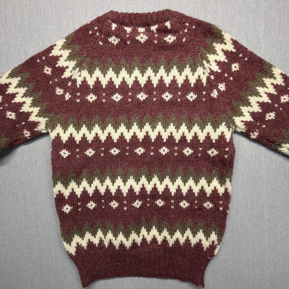 Woolrich Wool Fair Isle Sweater Maroon Men's Size Large - Picture 5 of 5